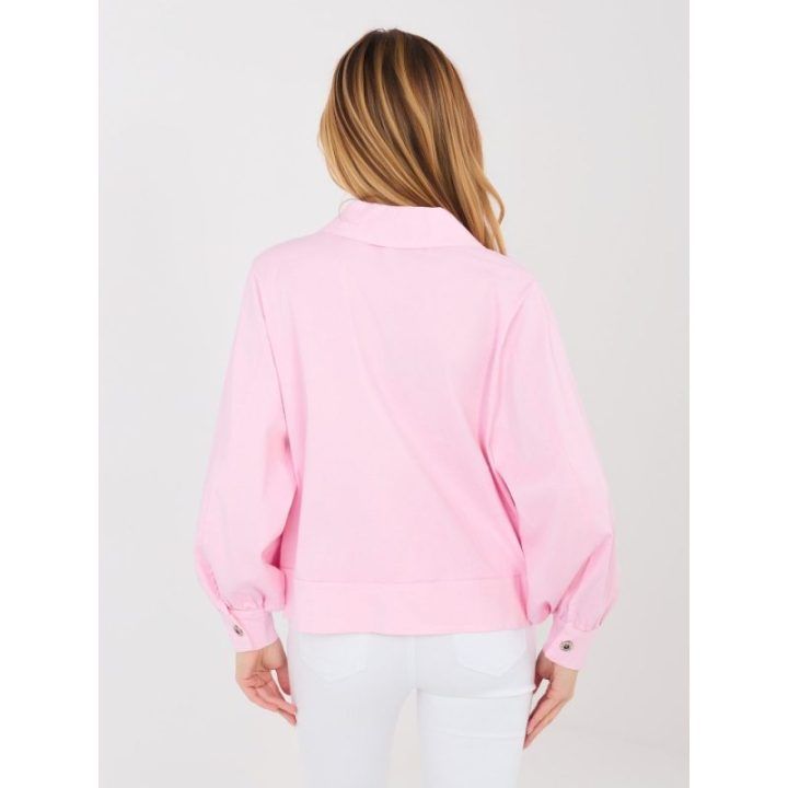 Moteriška oversize šviesiai rožinė striukė