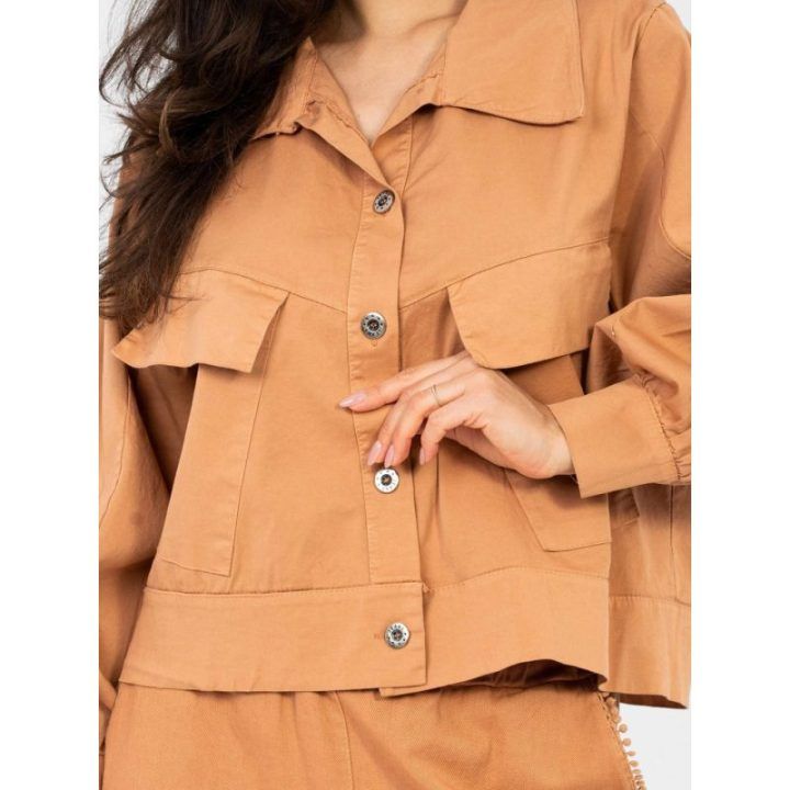 Moteriška oversize striukė tamsiai oranžinė