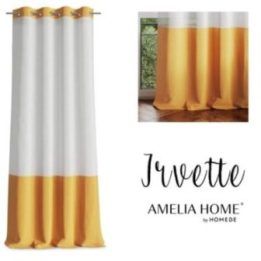 Užuolaida su žiedais geltonos ir baltos spalvos Amelia Home