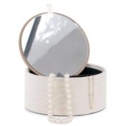 Kreminės spalvos papuošalų dėžutė 13,8 × 6,2 cm