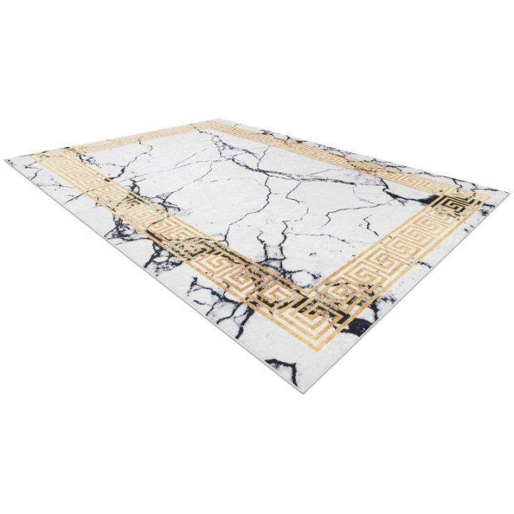 Kilimas 120×170 baltos ir auksinės spalvos ARLEN