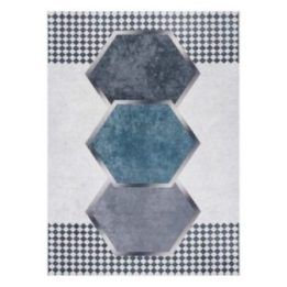Kilimas 120×170 cm juodas ir baltas Arlen Rhombus