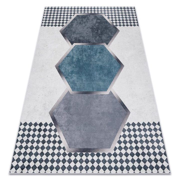 Kilimas 120×170 cm juodas ir baltas Arlen Rhombus