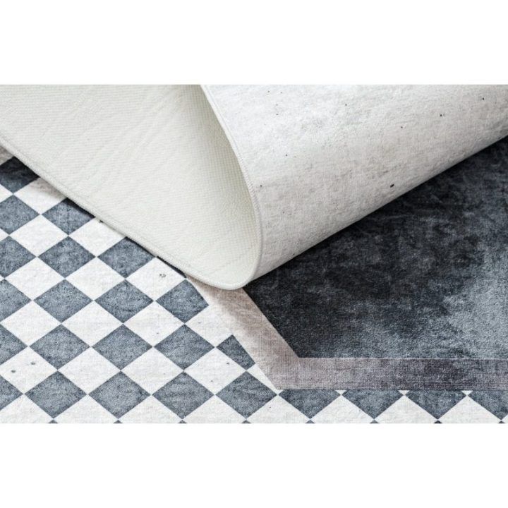 Kilimas 120×170 cm juodas ir baltas Arlen Rhombus