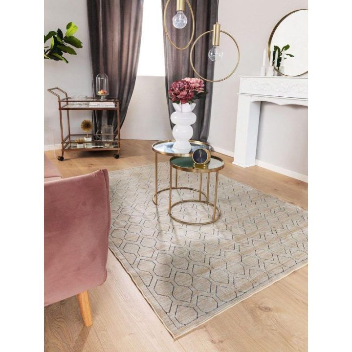 Kilimas 100×150 cm kreminės spalvos iš poliesterio Benuta