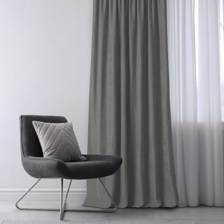 Užuolaidos pilkos spalvos 560×300 CHENILLE PLEAT W 70