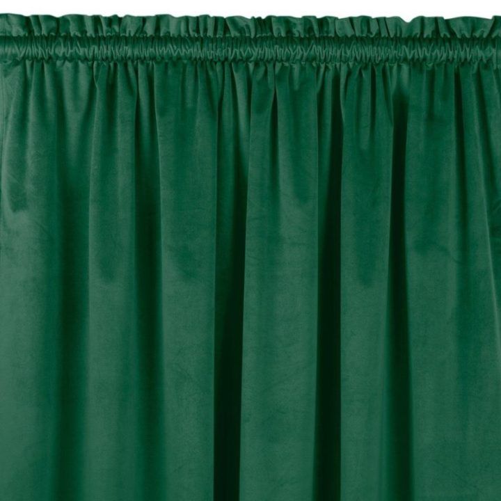 Užuolaidos veliūrinės su tuneliu tamsiai žalia 200×245 cm