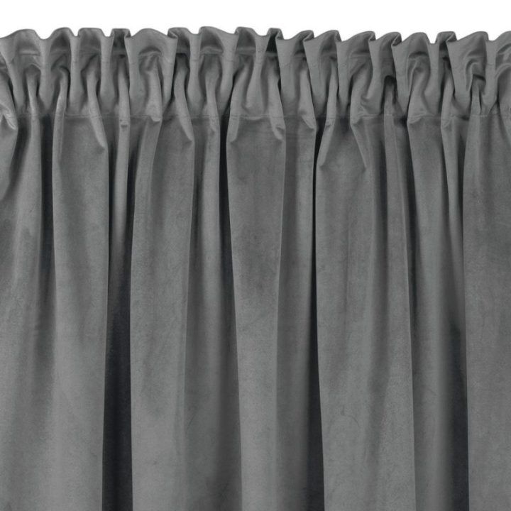 Užuolaidos 400×245 cm iš veliūro, tamsiai pilkos spalvos
