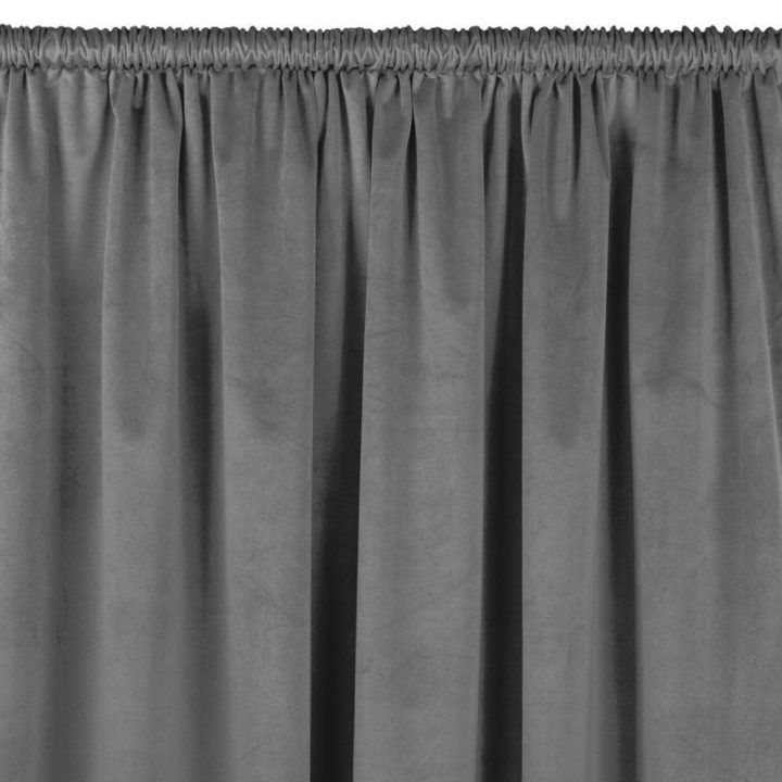 Užuolaidos iš veliūro 200 × 175 cm, tamsiai pilkos spalvos