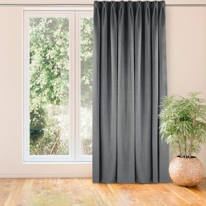 Užuolaidos 200 × 245 cm, tamsiai pilkos spalvos VELVET FLEX