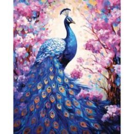 Tapyba pagal skaičius Povas tarp gėlių 40 × 50 cm