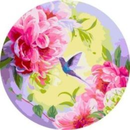 Tapyba pagal skaičius Bijūnai ir kolibris, 40 × 40 cm
