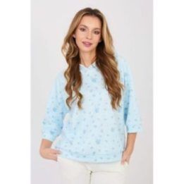 Megztinis moteriškas 3/4 rankovėmis gėlių raštu Italy Moda