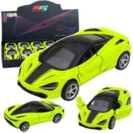 Vaikiškas metalo sportinis automobilis 1:32, žalias su šviesomis ir garsais