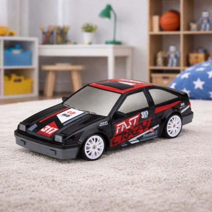 Vaikiškas nuotolinio valdymo drifto automobilis 1:24 juodas