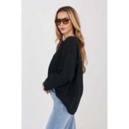 Moteriška palaidinė iš medvilnės su V iškirpte Italy Moda
