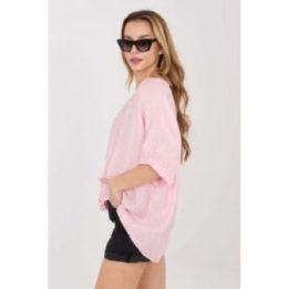 Moteriška palaidinė su V iškirpte iš viskozės ir nailono Italy Moda