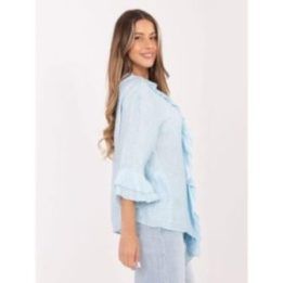 Šviesiai mėlyna oversize palaidinė