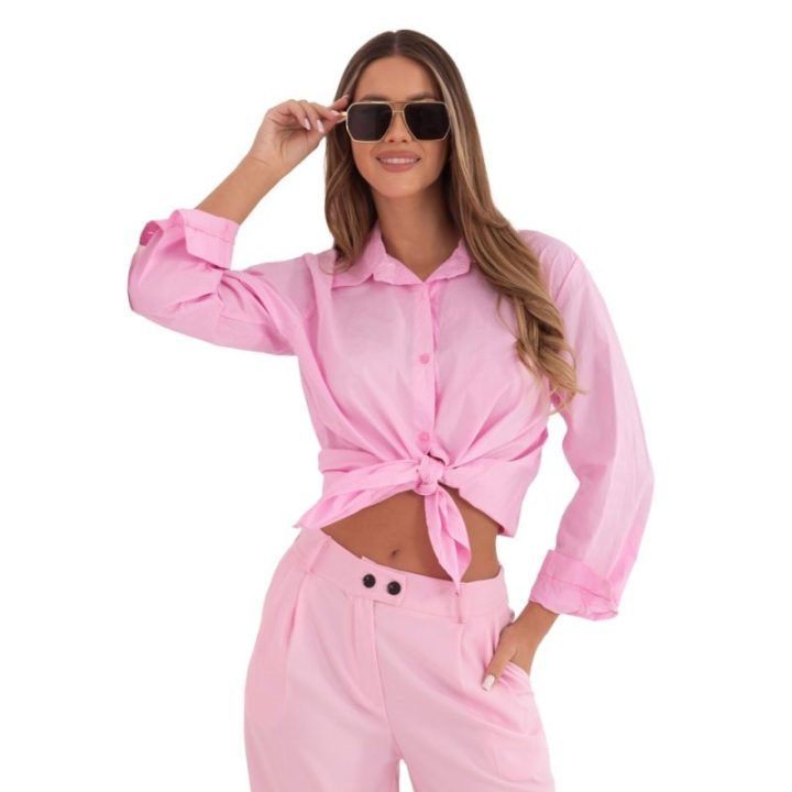 Rožinė klasikinė moteriška palaidinė (one size)