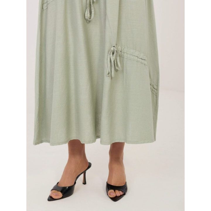 Khaki spalvos klostuotas sijonas