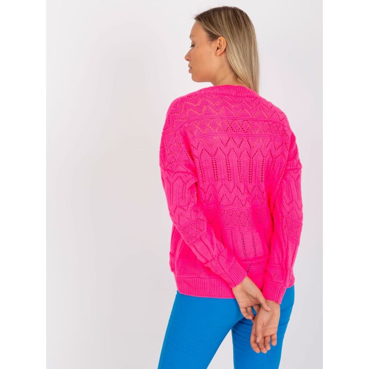 Fluo rožinis megztinis