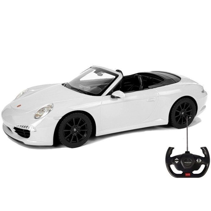 Baltas nuotoliniu būdu valdomas Porsche 911 Carrera S 1:12