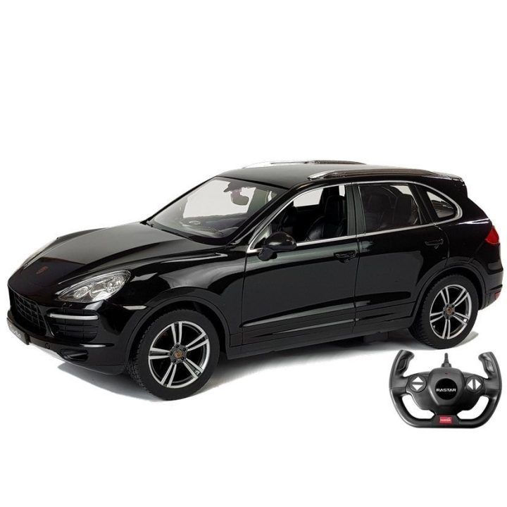 Porsche Cayenne Turbo 1:14 nuotoliniu būdu valdomas modelis, juodas (Rastar)