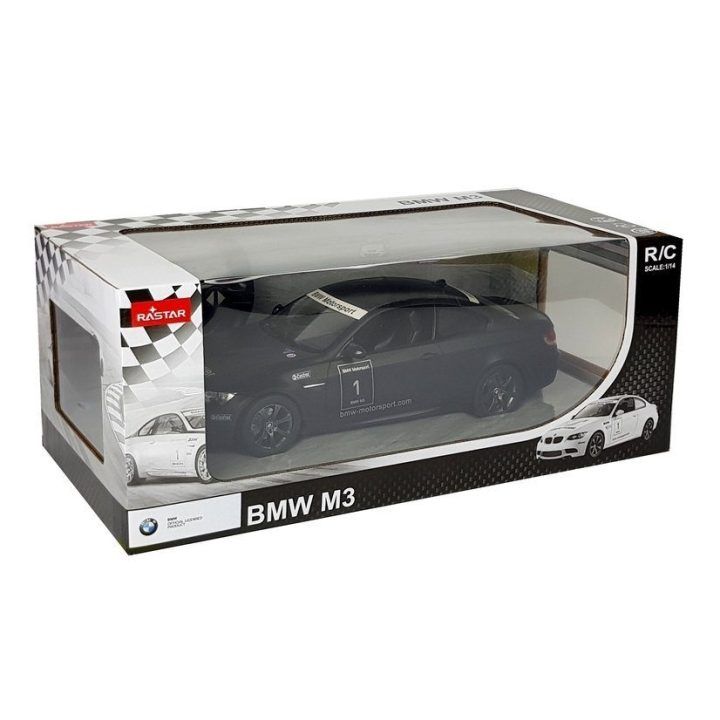 Juodas BMW M3 1:14 nuotoliniu būdu valdomas modelis (Rastar)