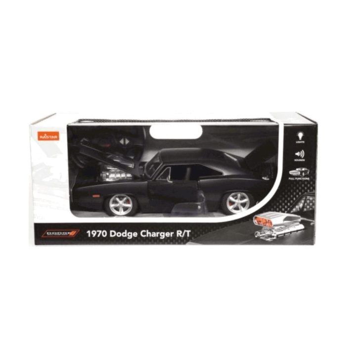 Radijo bangomis valdomas Dodge Charger R/T 1:16, juodas