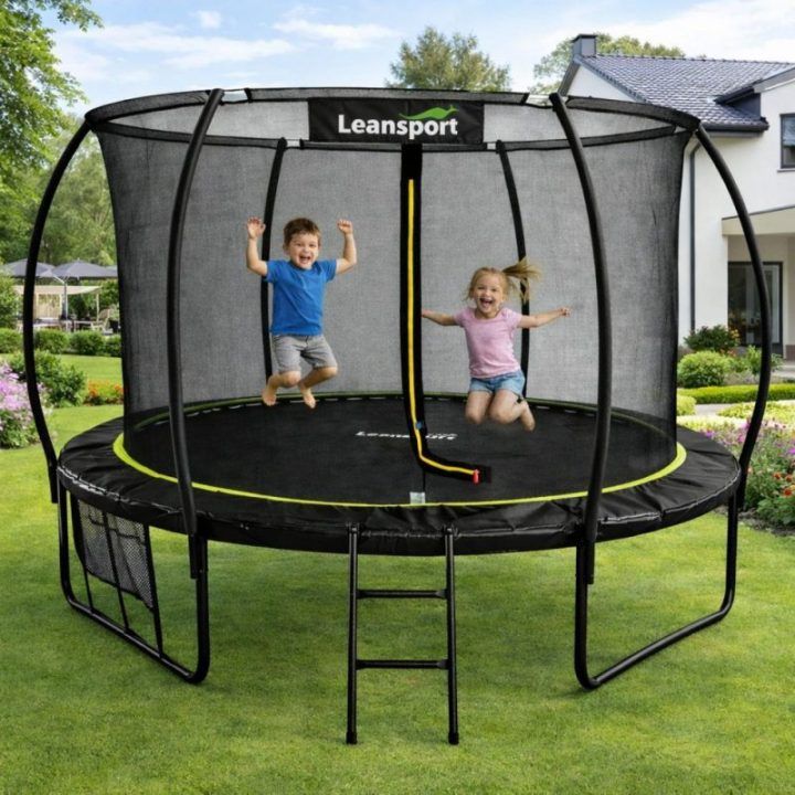 Lauko batutas LEAN 252 cm su apsauginiu tinkleliu, juodas–žalias