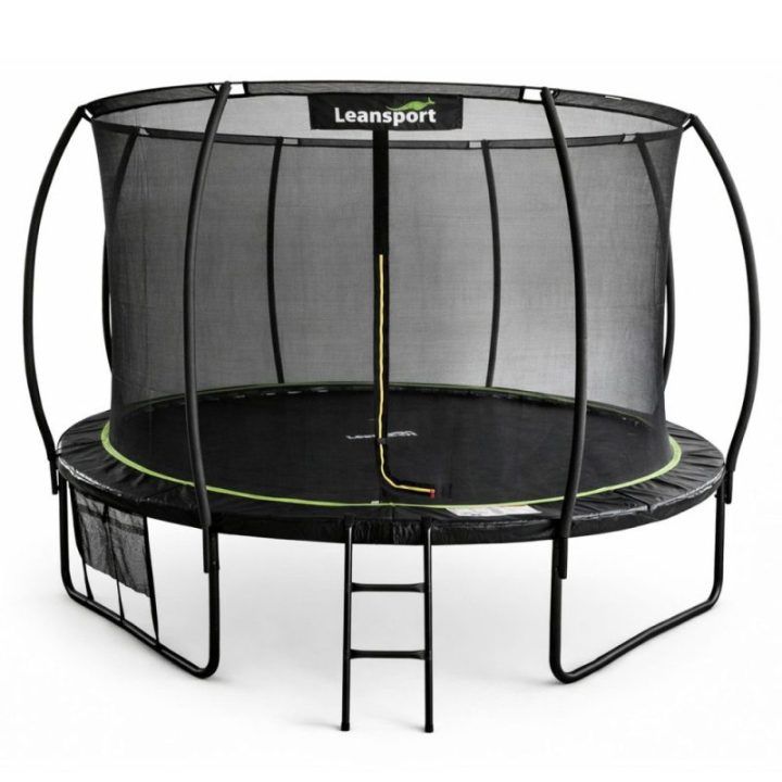 Sodo batutas LEAN 427 cm (14 ft) su apsauginiu tinkleliu, juodas ir žalias