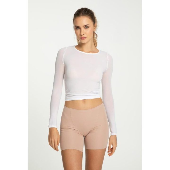 Smėlinės spalvos moteriškos bermudų kelnaitės Cotton Mood