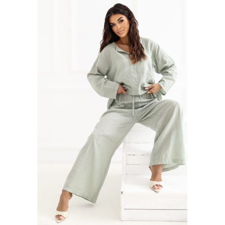 Moteriškos kelnės plačiomis kojomis Italy Moda
