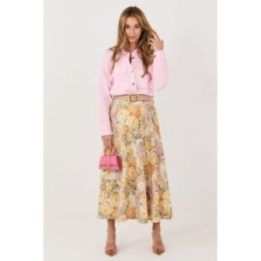 Gėlėtas moteriškas midi sijonas Italy Moda