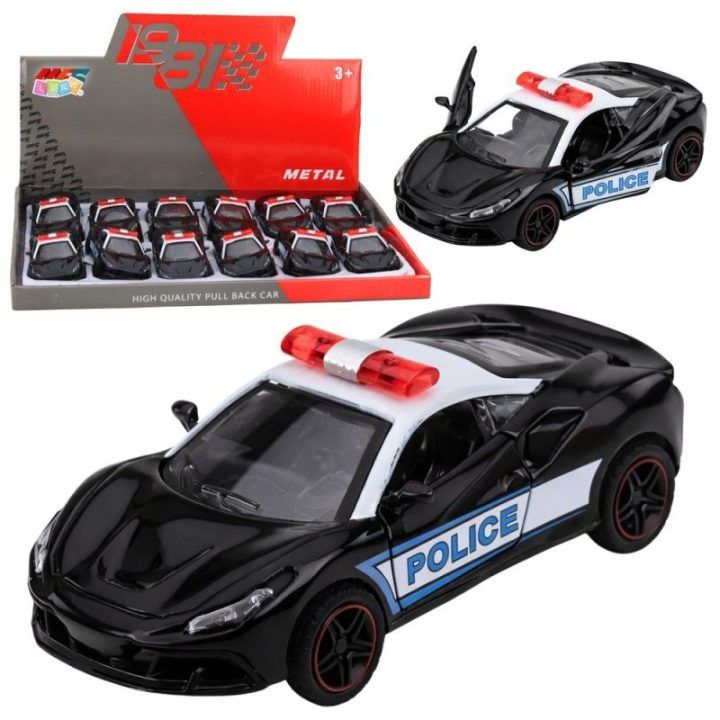 Policijos sportinė mašinėlė 1:43 — metalinė su atsitraukimo mechanizmu