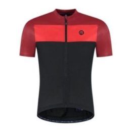 Vyriški dviratininko marškinėliai Rogelli Core Block, juodai raudoni, 4XL