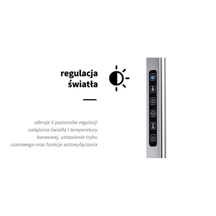LED darbų lempa Yoga 22 W, sidabrinė
