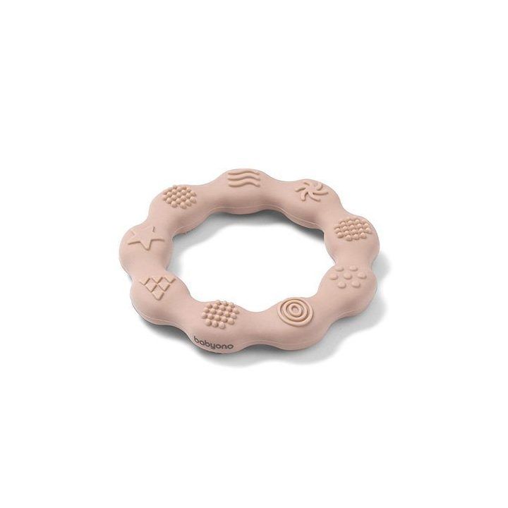 Silikoninis kramtukas „RING“ smėlio spalvos