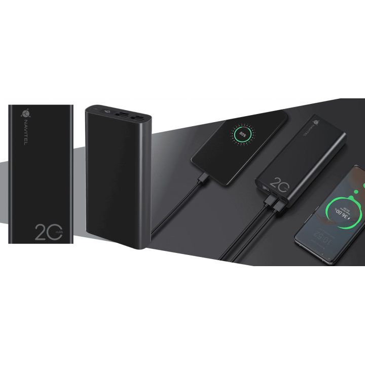 Navitel PWR20 AL juodas 20000 mAh powerbankas