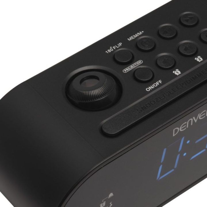 Denver CRP-717 juodas laikrodis su radiju ir projekcija