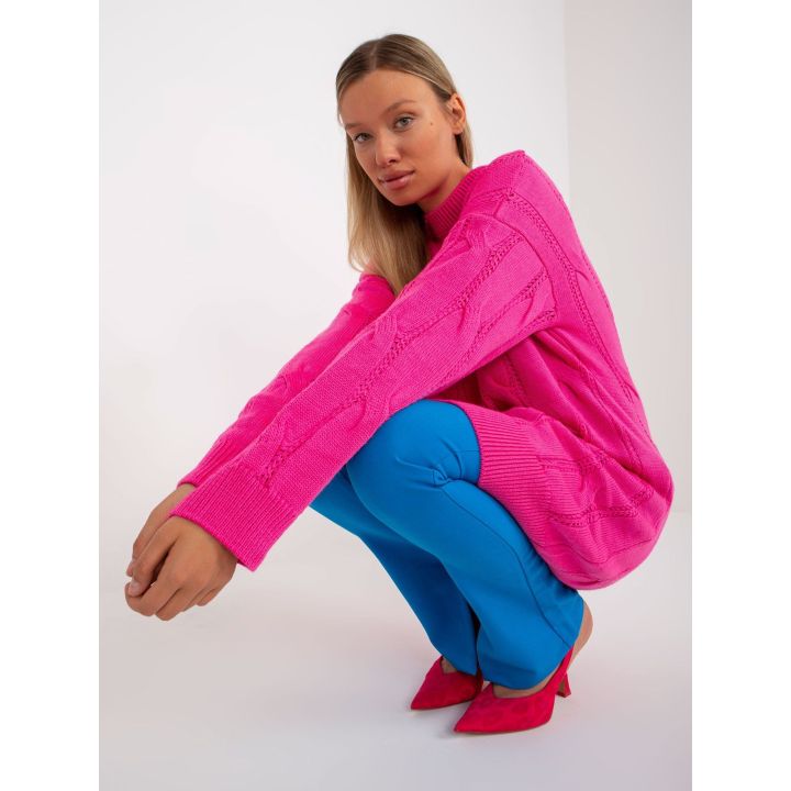 Fluo rožinis megztinis