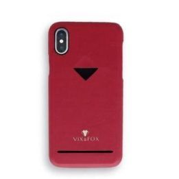 Telefono dėklas su kortelės skyriumi iPhone XS Max, rubino raudonos spalvos