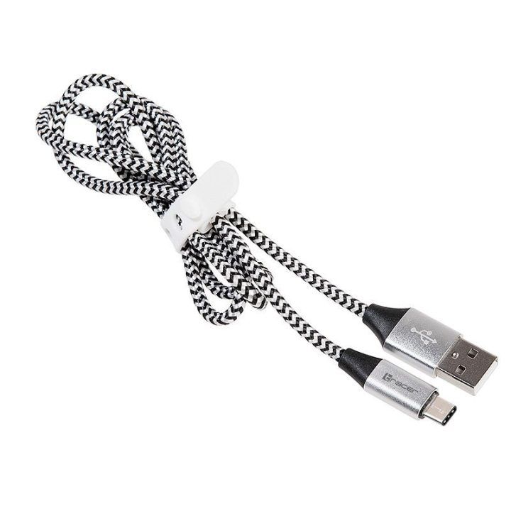 USB-C į USB-A laidas, 1 m, juodas/sidabrinis