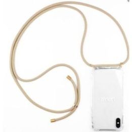 Telefono dėklas su dirželiu iPhone XR, „gold nude“