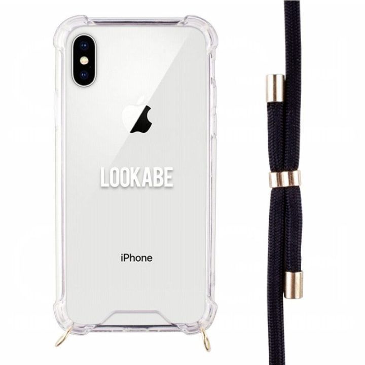 Telefono dėklas su dirželiu iPhone Xs Max, auksinės ir juodos spalvos