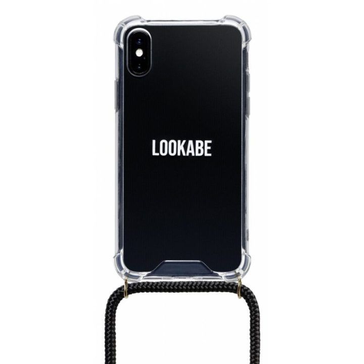 Telefono dėklas su dirželiu iPhone X/Xs, auksinės ir juodos spalvos