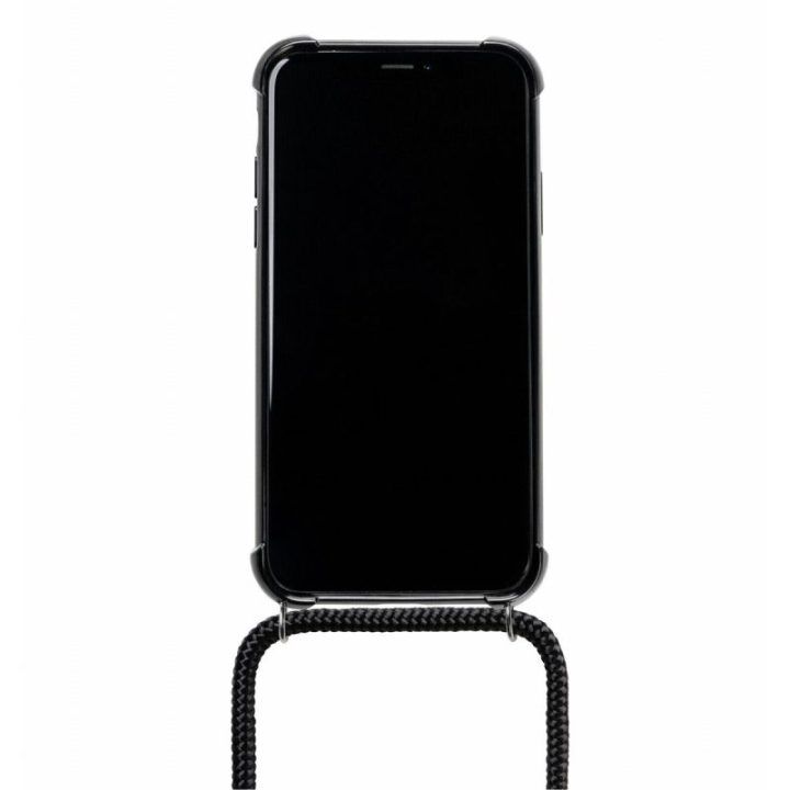 Telefono dėklas su kaklo dirželiu iPhone XR, skaidrus
