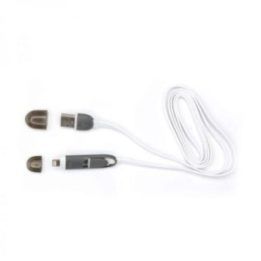 USB į Micro USB ir Lightning įkrovimo laidas, 1 m, baltas