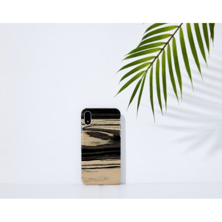 Telefono dėklas iPhone XR, baltas juodmedžio raštas