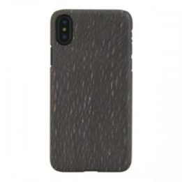 MAN&WOOD medinis telefono dėklas iPhone X/XS, juodas